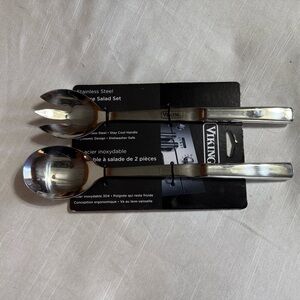 Viking 2 Pc Salad Serving Set 304 Stainless Steel Dishwasher Safe New